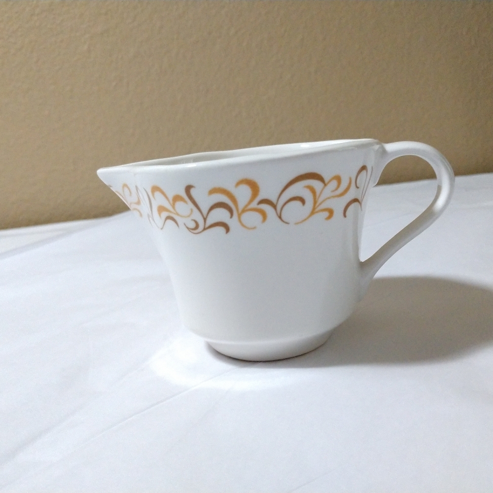 Vintage Citation Creamer Ceramic Restaurant Ware White Brown USA